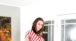 Rookie blonde slut owned by long-haired lad and moreover his familiar in the storage room