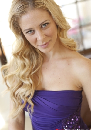 Blonde cougar with huge titties Cherie Deville seduces handsome youthful dude