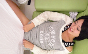 Pussy-fingering and furthermore face-fucking end with white marks on dirty girls' faces