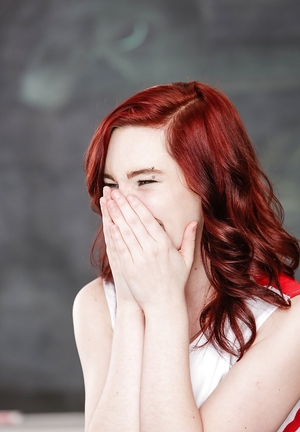 Legal teen and additionally raunchy redhead schoolgirl gets delight undressing on teacher's table