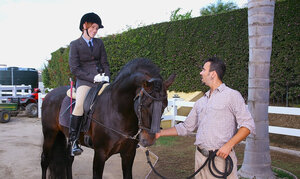 Tight horseriding bitch is going to get fucked by a real stud