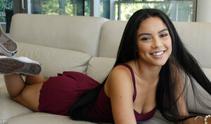 Mammoth Maya Bijou strips her red dress to flaunt her wet cum bucket