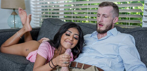 Slightly fat Latina teen Binky Beaz enjoys sex with a hung stud Brick Danger