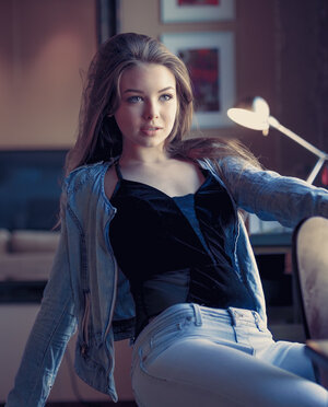 Lana Lea wears lots of denim and besides then strips naked also