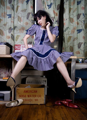 Sexy chick with a petite body takes her clothes off on camera