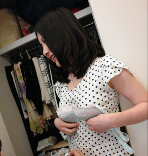 Far eastern housewife Ayumi Iwasa gets fucked by her man's buddy in the shower