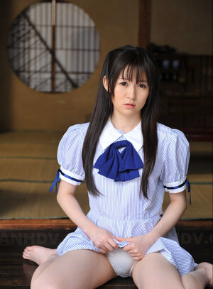 Ai Uehara shows off her shaggy twat on the balcony