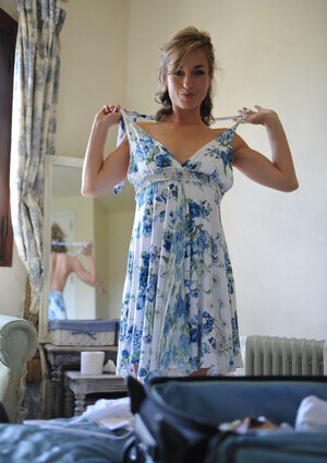 Melanie Walsh strips to a bikini showing her boobs