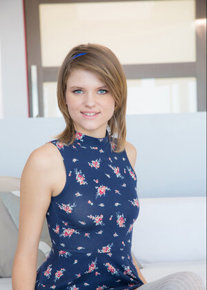 Sexy thighs 18-19 y.o. shows her innocent face before hard banging