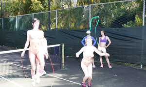 Elder sisters humiliate sexy sorority pledges outdoors