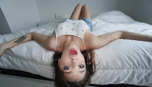 Honey Hayes looks submissive with a love pole down her throat