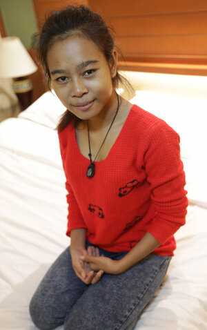 Small Asian is happy to open her pussy for a huge UK cock