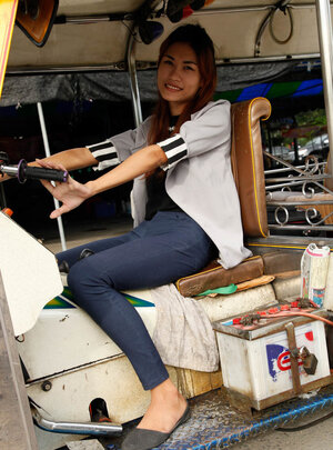 Far eastern girl with red hair and furthermore soggy pussy prepping for a hard bang