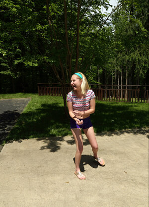 Amateur, Blond, Bekleidet, Unter Freiem Himmel