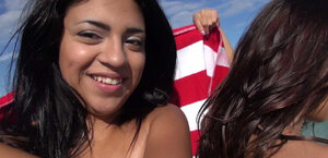 Janice Griffith and additionally Lexy Villa get crazy with outdoor licking