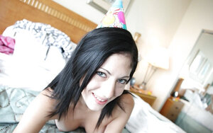 Brunette Kenna Kane takes cock in the mouth and pierced vag on camera