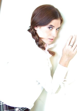 Glorious ginger babe takes a part in a hot solo sex video showing off back door