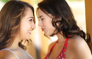 Lovely chicks Shyla Jennings and also Sara Luvv meet on terrace being in mood for fun