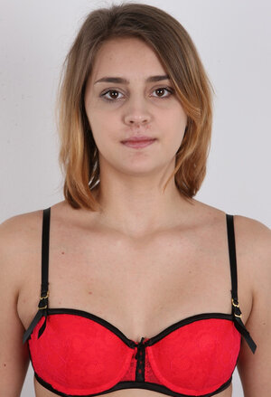 Small-boobied young-looking dame cheats on husband stripping naked in front of the camera