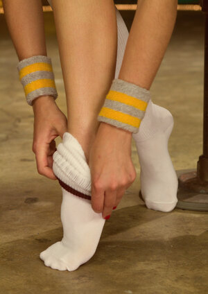 Undersized foot-loving whores worship each other's toes for the slave-man to witness