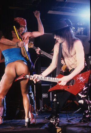 There are lots of girl at the rock concert who want to have sexual fun