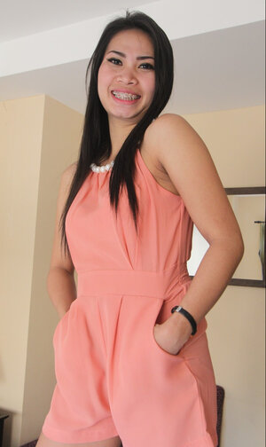 One cocktail and additionally seducing Thai chick agrees to show man her perky tits