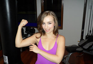 Kinky brunette teenage with small breasts reveals every part of her sexy body