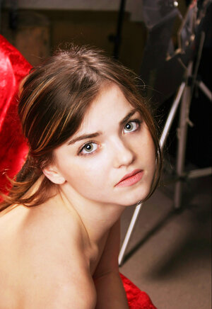 Underweight chick takes off her sexy white nightgown & shows off tiny titties