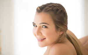 Lascivious young-looking masseuse strips naked and gets herself ready for clients